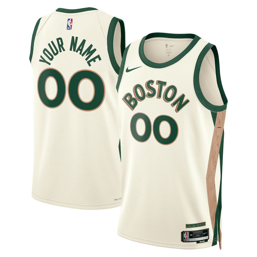 Men Boston Celtics Nike White City Edition 2023-24 Custom Swingman NBA Jersey